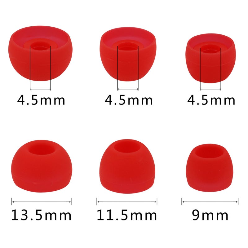 ALXCD Ear Tips Compatible with Powerbeats 3 2 Wireless, S/M/L 3 Sizes 12 Pairs Silicone Earbuds Tips Replacement Eartip, Compatible with Beats Powerbeats 3 Wireless 2, 12 Pairs Black/White/Red/Gray - Image 5